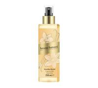 bruno banani Vanilla Muse Body & Hair Splash - Fragancia afrutada de color ámbar con flores blancas, melocotón y vainilla, intenso, duradero y seductora, 250 ml