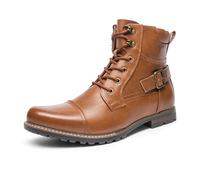 Bruno Marc Botas de Combate Militar para Hombres Botines de Moto Tactical para Hombre MARRÓN-3 Philly-3 Talla 44.5EU/11US