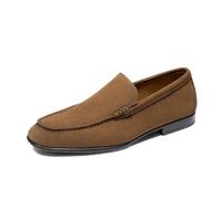 Bruno Marc Mocasines clásicos de piel de ante para hombre, cómodos, ligeros, sin cordones, 1- marrón , 10