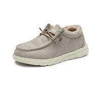 Bruno Marc Mocasines Niño Zapatos Invierno Niño con Forro Calido Loafers Ligero con Plantilla Extraible Cordones Elasticas,Size 26.5,Marrón,SBLS2242K