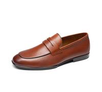 Bruno Marc Mocasines para Hombre Cuero Zapatos de Vestir sin Cordones Ligeros Penny Loafers Casual Cómodos,Size 44.5,Marrón,SBLS26003M