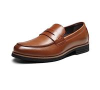 Bruno Marc Mocasines sin cordones para hombre y zapatos de cuero, zapatos de vestir para hombre del Reino Unido, zapatos de vestir casuales y cómodos, mocasines penny para conducir y caminar en