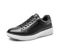 Bruno Marc Zapatos Casual Cordones Ligero para Hombre Suela EVA y Goma Antideslizantes de 4cm Zapatillas de Deporte para Caminar Moda Sneakers,Size 47,Negro,SBFS2418M