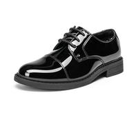 Bruno Marc Zapatos de Cordones Niños Zapatillas de Vestir Oxfords Clásico Formales Derby para Chico,Size 35,Pat Negro,SBOX211K