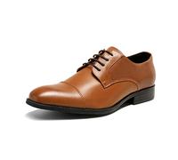 Bruno Marc Zapatos de Cordones Punta de Cap-Toe Zapatillas de Vestir Oxfords Clásico Formales Derby para Hombre,Size 43,Marrón,SBOX222M