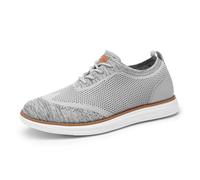 Bruno Marc Zapatos de Cordones Transpirables Zapatillas de Vestir Oxfords Clásico Formales Derby para Hombre Verano Casuales,Size 46,Gris Claro,GRAND-02