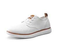 Bruno Marc Zapatos de Cordones Transpirables Zapatios de Vestir Oxfords Clásico Formales Derby para Hombre Verano con Plantilla Acolchada Comoda,Size 42,Blanco,SBOX2406M