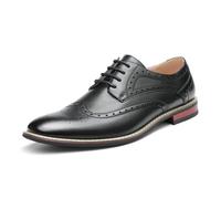 Bruno Marc Zapatos de Cordones Vestir Oxford Clásico para Hombre,Size 41,Negro,Prince-3