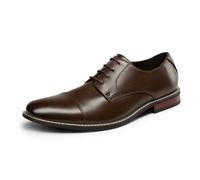 Bruno Marc Zapatos de Vestir Hombre Oxfords Cordones Clásico Traje Formales Derby con Punta Amplia y Suela Antideslizante,Size 41.5,Marron Oscuro,BMUMOX2528