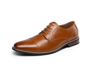 Bruno Marc Zapatos de Vestir Hombre Oxfords Cordones Clásico Traje Formales Derby con Punta Amplia y Suela Antideslizante,Size 46,Marrón,BMUMOX2528