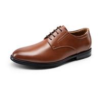 Bruno Marc Zapatos de Vestir Hombre Oxfords Cordones Clásico Traje Formales Derby Zapatillas de Vestir Zapatos de Fiesta con Cuello Acolchado y Suela Antideslizante, Size 41.5, Marrón, BMUMOX2522