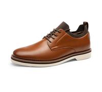 Bruno Marc Zapatos de Vestir Oxfords Zapatos de Cordones Comodos Clásico Zapatos de Traje Casuales Derby para Hombre,Size 43,Marrón,BMUMOX2508