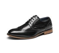 Bruno Marc Zapatos Vestir Hombre Derby Zapatos Oxfords Brogue Hombre Boda Trabajo Party,Size 39.5,Negro,PRINCE-16