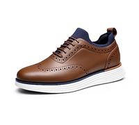 Bruno Marc Zapatos Vestir Hombre Zapatos de Cordones Oxfords Brogue Clásico Formales Derby para Hombre Boda Fiesta SBOX2326M GrandFlex Suit Craft,Size 45,Marrón,SBOX2326M-E