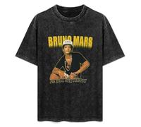 Bruno Mars 24K Gold World Tour Unisex T-Shirt Printed tee Graphic Top Men Black Shirt L