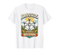 Bruselas Bélgica Atomium Vintage Travel Graphic Camiseta