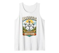 Bruselas Bélgica Atomium Vintage Travel Graphic Camiseta sin Mangas
