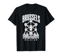 Bruselas Bélgica Retro Atomic Landmark City Travel Camiseta