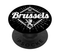 Bruselas Europa Capital Bélgica Retro León Vintage Recuerdo PopSockets PopGrip Adhesivo