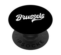 Bruselas Retro Cursiva Script Wear Love Belgium Capital PopSockets PopGrip Adhesivo