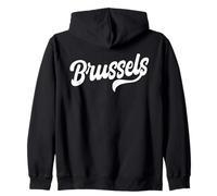 Bruselas Retro Cursiva Script Wear Love Belgium Capital Sudadera con Capucha