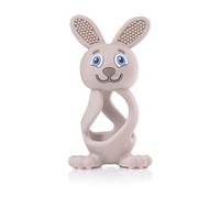 Brush Baby Bobbie Bunny Mordedor para bebé, color gris capuchino, juguete giratorio y saltante, 0-3 años