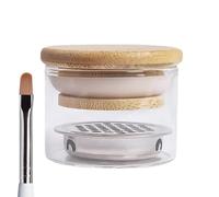 Brush Cleaner - Small Nail Washing Cup Holder With Lid | Storage Cup And Filter, Portable Nails Brush Cleaning Tool For Salon, Acrylic Manicure Pen Soaking Pot Wash Container Jar Stand