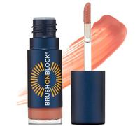 Brush On Block Aceite labial protector Sun Shine FPS 30, protección mineral contra rayos UVA/UVB y luz azul, hidratante, sin crueldad animal, sin gluten y vegano, color coral.