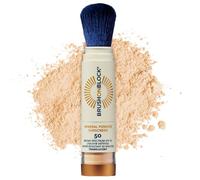 Brush On Block Protector solar en polvo mineral FPS 50, translúcido, de amplio espectro, resistente al agua, para todo tipo de piel, respetuoso con los arrecifes, fabricado en EE. UU.