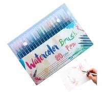 Brush Pens - 24 Piece Lettering Pen Set for Art, Drawing, Calligraphy, Coloring, and Journaling, Vibrant Colors for Beginners, Kids, Adults, Artists, School, Travel, Creative Projects, Water Based Ink