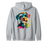 Brush Stroke Perro colorido Sudadera con Capucha