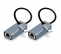 Brush & Style Pack de 2 Adaptador USB C Ethernet Gigabit 1000Mbps Conexion LAN Estable Alta Velocidad para Movil Tablet Portatil Compatible iPhone 15 iPad Pro Air MacBook Galaxy S24 S23