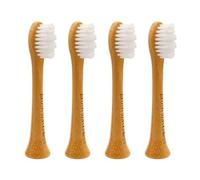 Brush Wasteless Cabezales de cepillo de dientes eléctrico de bambú (paquete de 4) | Compatible con Philips Sonicare, cerdas suaves, ecológicas