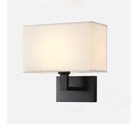 Brushed Decoration Light Fabric Shade Rectangle Farmhouse Black Lamp Hardwired Industrial Wall for Dining Living Bedroom Study Room (Color Gold, Size : Beige Sha