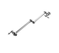 Brushed Gold Pot Filler Faucet - Folding Double Joint Spout Swing Arm Wall-Mounted Brass Kitchen Sink Tap with Two Handles Stretchable & Space-Saving Design (Brushed B)