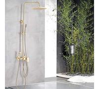 Brushed Gold Shower Set Bathroom Tub Shower Mixer Tap Rainfall Bath Shower Faucet Brass Bidet Head in-Wall Rain Shower Tap
