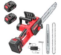 Mini Motosierra Bateria 12 Pulgadas, 6000mAh Motosierra Eléctrica, Motosierra de Mano, Motosierra Inalámbrica Portátil para Podar Árboles de Jardinería, 2 * 3000mAh Baterías