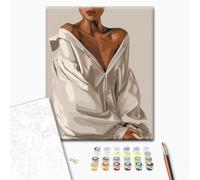 Brushme Pintura por números para adultos elegante tentación - pintura DIY DIY pintura - 40 x 50 cm con marco