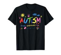 Brushstroke Autismo Concientización Colorido Rainbow Puzzle Piezas Camiseta