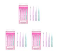 Brushworks Brushworks Hd 4 Piece Combination Tweezer Set - Pastels (Paquete de 3)