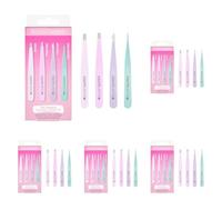 Brushworks Brushworks Hd 4 Piece Combination Tweezer Set - Pastels (Paquete de 5)