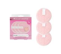 Brushworks HD Reutilizable Maquillaje Removedor Almohadilla 3-Piezas 70 g | Microfibra ultrasuave, fácil de quitar el maquillaje, limpieza profunda