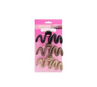 Brushworks Clips de garra ondulada, paquete de 3