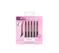 Brushworks Pinzas para el pelo que no dejan marcas, juego de 6 unidades