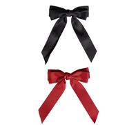 brushworks Satin Hair Bow Duo - Red and Black