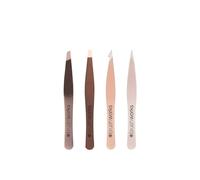 Brushworks Brushworks Hd 4 Piece Combination Tweezer Set - Gold