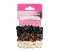 Brushworks Skinny Satin Scrunchies - 6 Pack