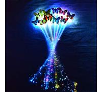 Brussel 1 pinza de pelo de mariposa con luz LED intermitente, fibra óptica, extensiones de trenzas de cabello con luz intermitente, clip de pasador trenzado al azar