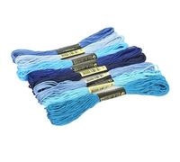 Brussel 8 madejas de hilo de algodón de 7,5 m para bordar, para manualidades, pulseras de la amistad, madejas de costura, color azul