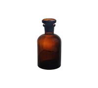 Brussel Botella de reactivo de boca estrecha de vidrio ámbar portátil, contenedor de tarro con tapón botellas de almacenamiento de reactivos químicos, cristalería de laboratorio de 250 ml